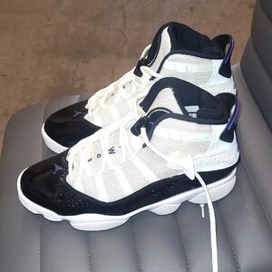 Air Jordan 6 Rings Concord Black and White Sneakers